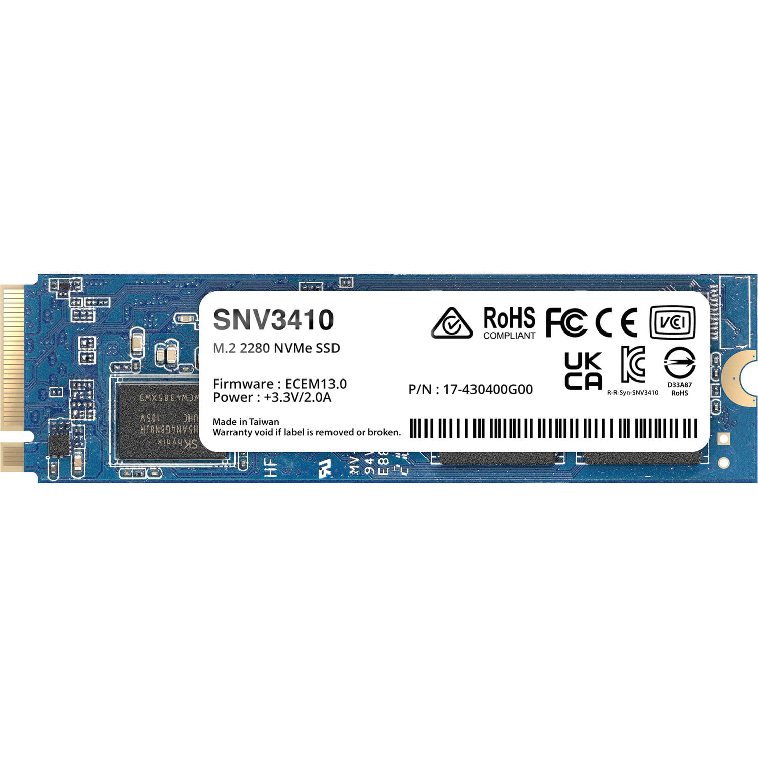 Ssd Synology Snv3410 Nvme M.2 2280 de 800Gb
