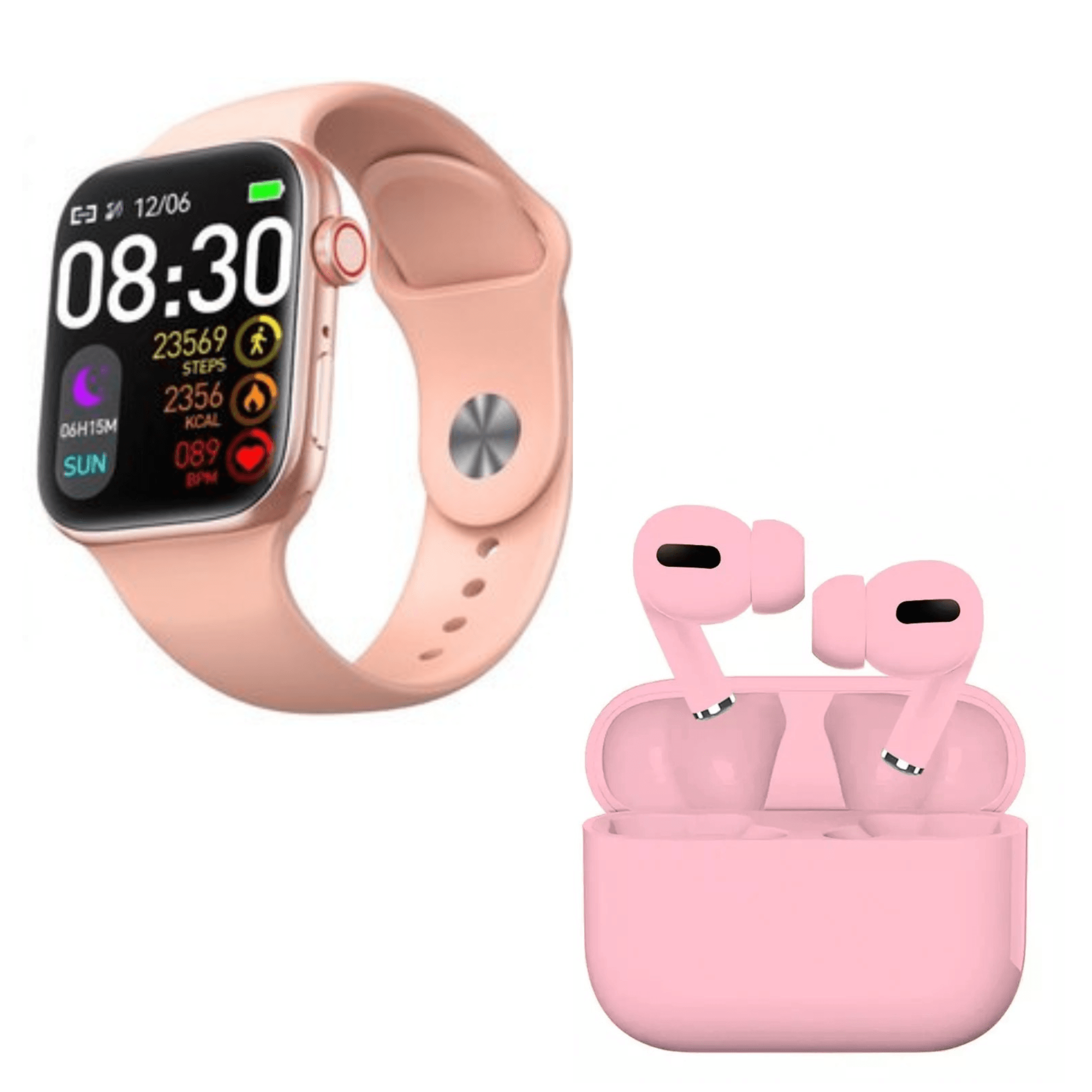 Pack Smartwatch T900 Pro Max L Serie 9 Rosado y Audífonos I13 Pro Rosado