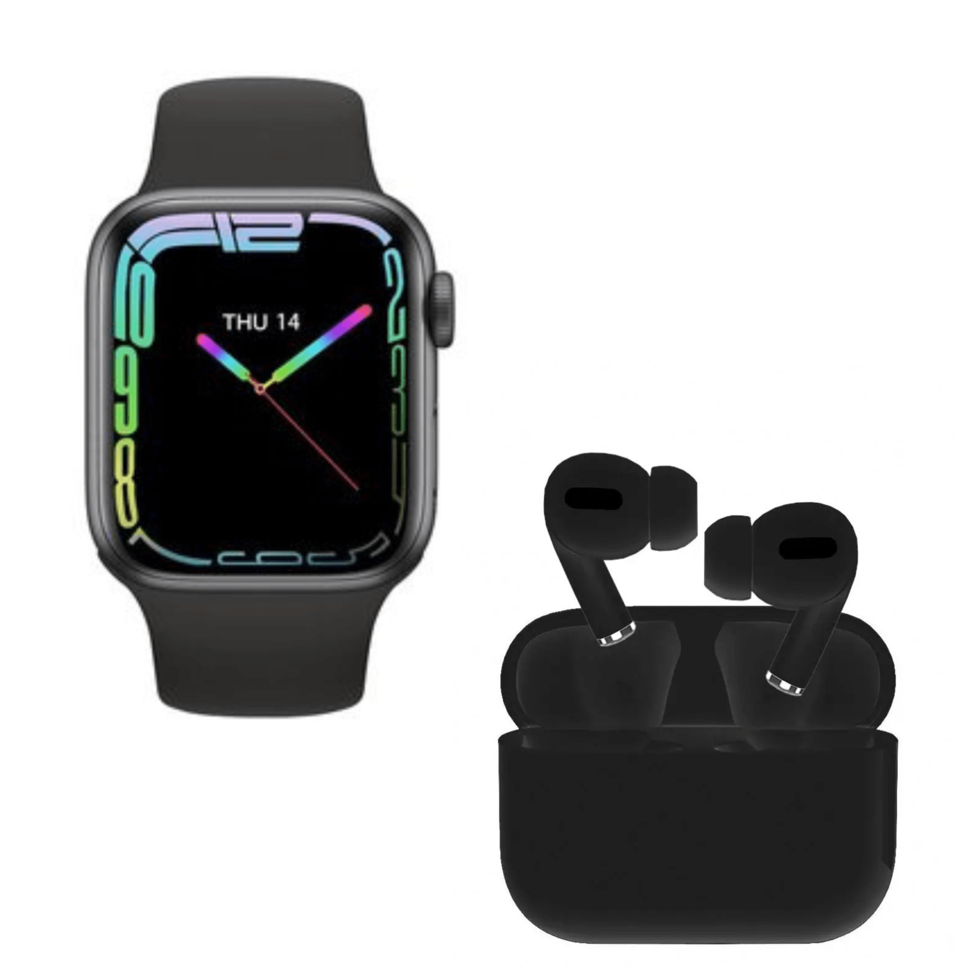 Pack Smartwatch T900 Pro Max L Serie 9 Negro y Audífonos I13 Pro Negro