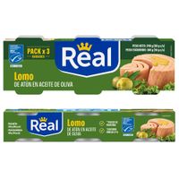 Lomo de Atún REAL en Aceite de Oliva Lata 80g Paquete 3un
