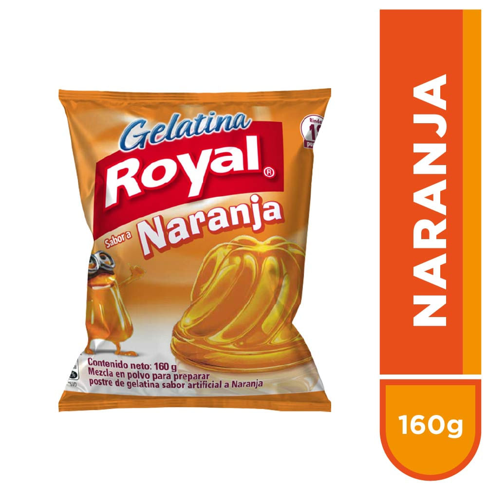 Gelatina ROYAL Sabor a Naranja Bolsa 160g