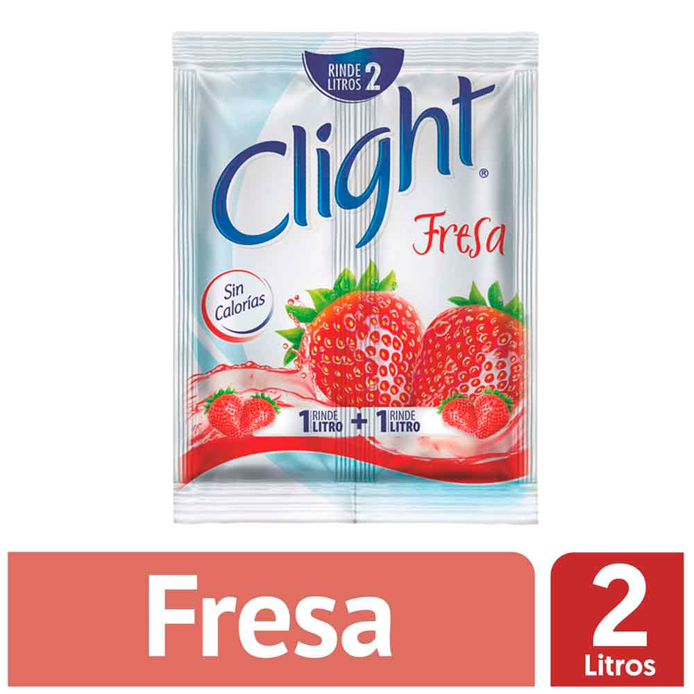 Bebida Instantánea en Polvo CLIGHT Sin Calorías Sabor Fresa en Sobre 14g