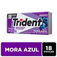 Chicle TRIDENT Sin Azúcar sabor Mora Azul Envase 18un