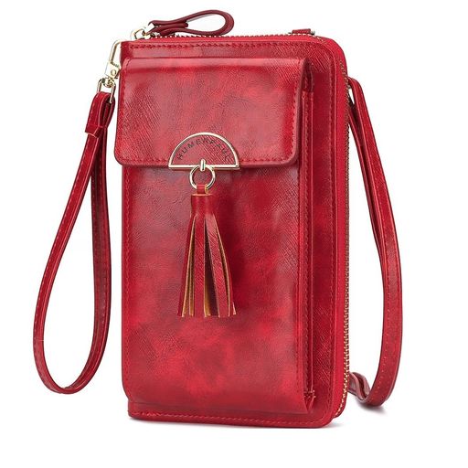 Morral de Mujer Elegante Cuero PU Rojo plazaVea Supermercado