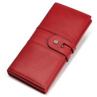Billetera de Mujer Larga Botón Frontal Humerpaul Rojo