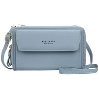 Cartera Billetera para Mujeres Cuero PU Baellery Original Celeste