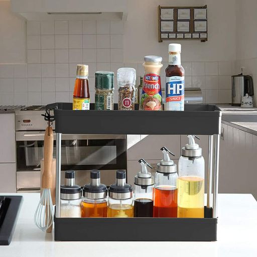 Estante organizador para cocina multiusos con asas y 4 niveles Blanco  GENERICO