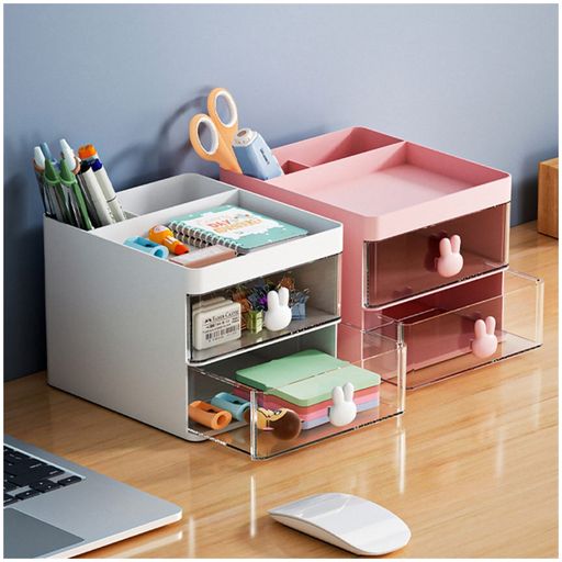 Caja Organizador de Escritorio Oficina Porta Lapiceros Cajones Kawaii C77 -  Promart