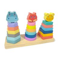 Juego Didáctico Torre de Animales X3