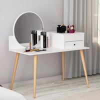 Tocador Moderno Kiba Blanco con Espejo R&R MUEBLES