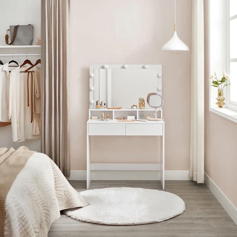 Tocador Moderno Riser Blanco con Luces R&R Muebles