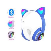Audífono Bluetooth Gato con Luz Led- azul