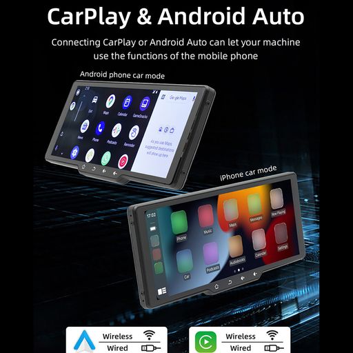 PLZ Pantalla inalámbrica Apple Carplay, receptor de audio, Plug in Car  Play, transmisor Bluetooth 5.3, Android Auto, radio estéreo de automóvil