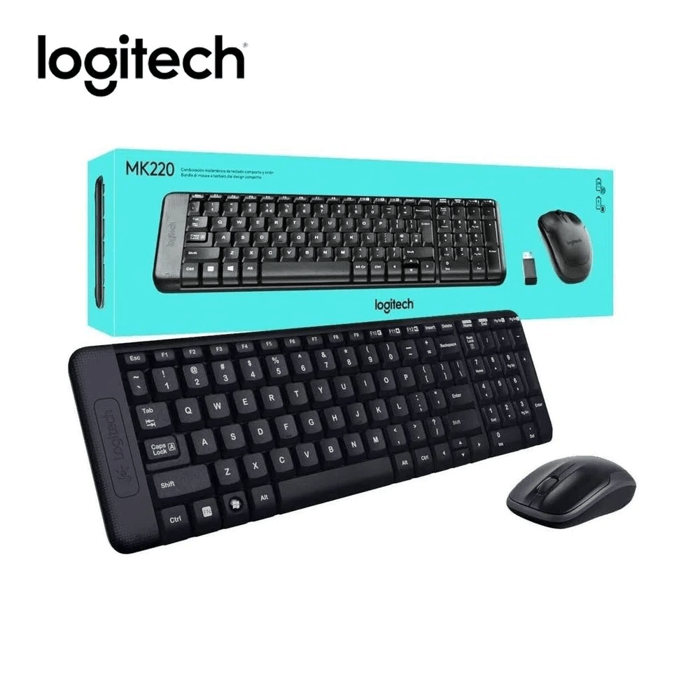 Teclado Logitech Mouse Mk220 Wireless USB Sp Black