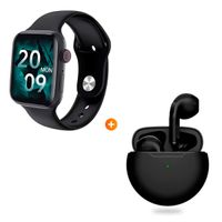 Smartwatch T900 Max GE Acuático Negro + Audífonos Bluetooth Pro 6 Negro