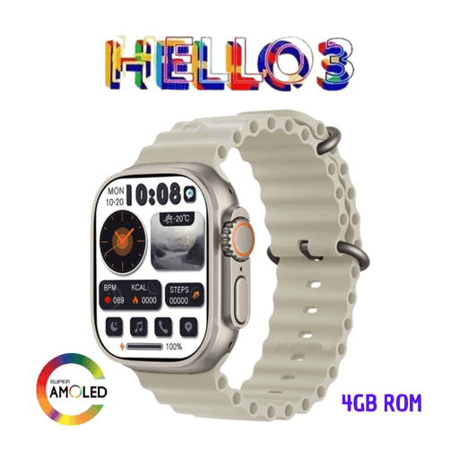 Smartwatch Hello Watch 3 Beige 4GB Amoled Acuatico