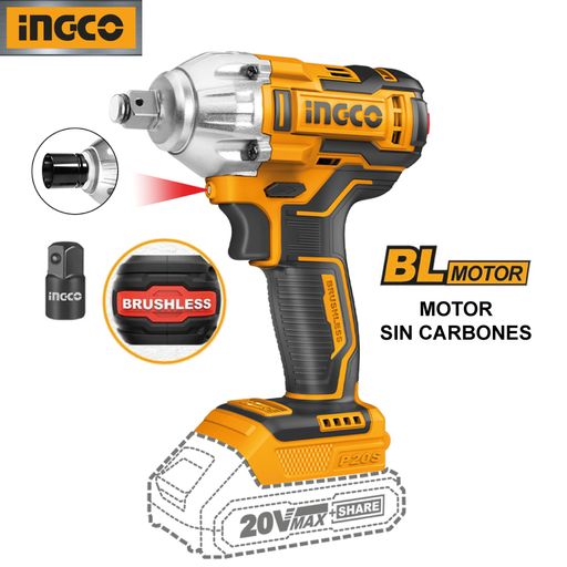 Llave De Impacto inalámbrica Ingco 20v 1/2 300 Nm Brushless