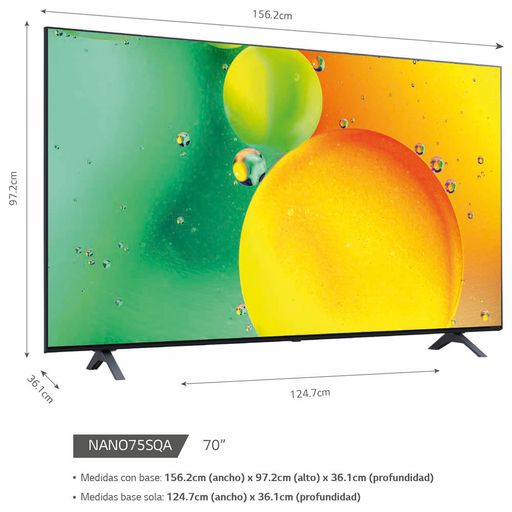 Televisor LG NanoCell 70 UHD 4K ThinQ AI 70NANO75SQA (2022