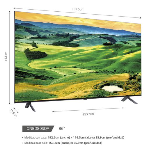 LG Pantalla LG QNED SMART TV de 86 pulgadas 4K/UHD 86QNED80SQA con WebOS