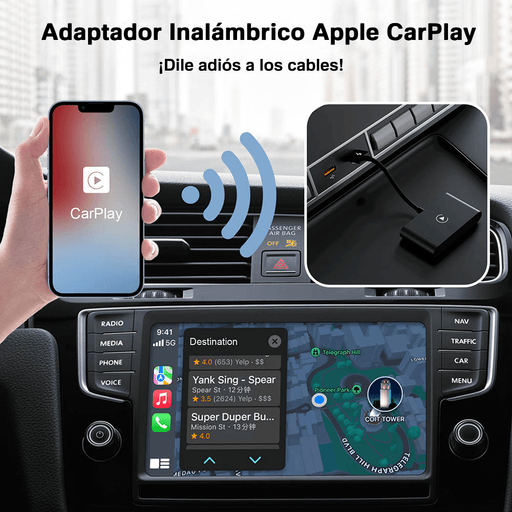 Adaptador Inalámbrico CarPlay y Android Auto