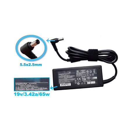 Cargador Compatibles para Laptop ASUS 19V 3.42A 65W 5.5X2.5mm