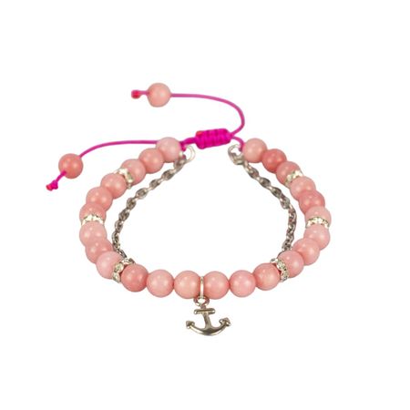 Pulsera de Piedras Naturales Ancla Pink