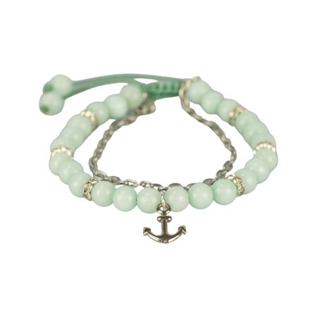 Pulsera de Piedras Naturales Ancla Aquamarina