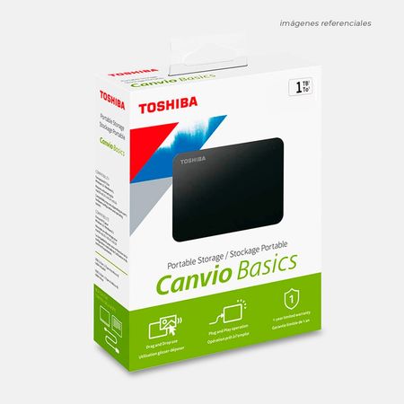 Disco Duro Externo TOSHIBA Canvio Basic, 1TB, USB 3.0, 2.5', Negro HD1TBTOHDTB410