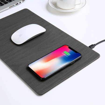 Mouse Pad con Cargador Inalámbrico para Celulares Carga Rápida USB