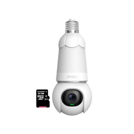 Cámara Inalámbrica Foco Bulb Cam 3Mp 360 Noche Color Sd 32gb