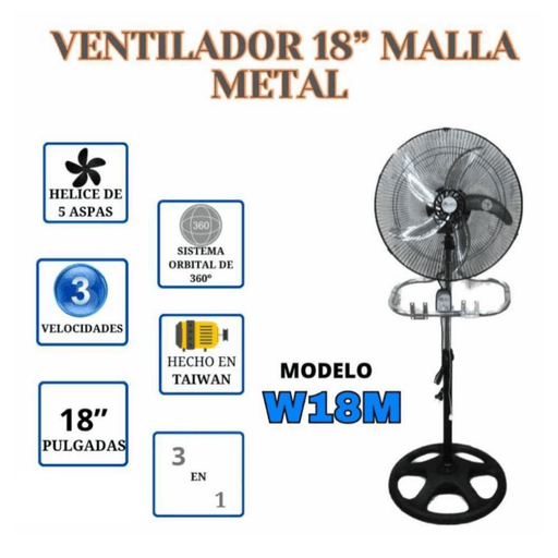 Ventilador Industrial Metalico 18 Alta Potencia 2 En 1