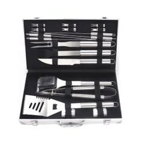 Utensilios Herramientas para Parrilla de Acero con Maletin 18 Piezas