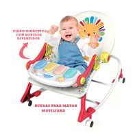 Silla Mecedora Ideal Musical con Piano Zaboo Plus Rojo