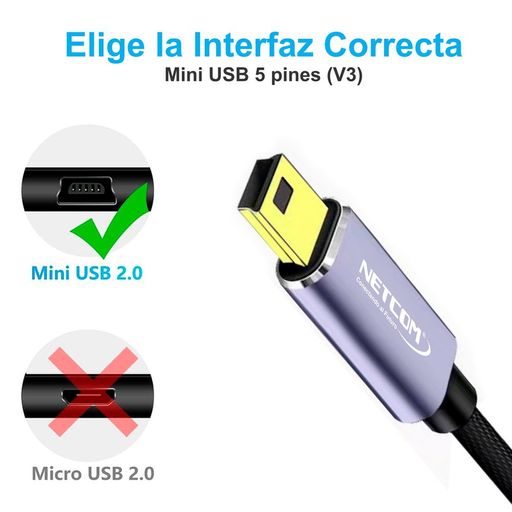 Cable Usb A Mini Usb Cargador Camara Mp3 Gps Play 5 Metros