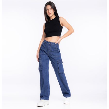 Pantalón Cargo Denim Jarola Johana Azul 26