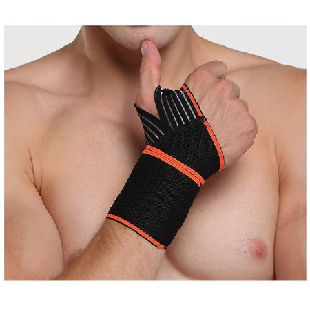 Muñequera con protector del Pulgar (2 unidades) Generico Todo Deporte Naranja