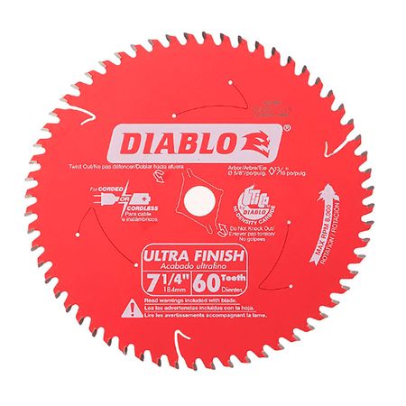 Disco de Sierra Circular para Melamina de 7 1/4? 60 Dientes  Freud Diablo  Mod D0760A