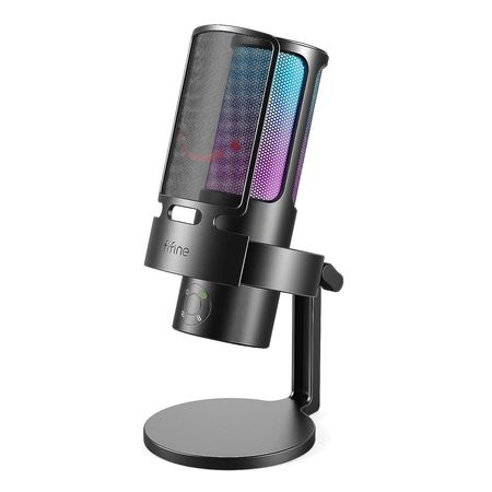 Micrófono Fifine Ampligame A8 Plus RGB 4 Patrones Negro
