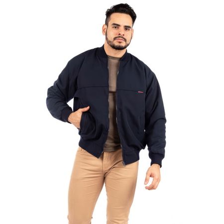 Casaca Kaeroshy Cuello Tejido Talla Grande Casaca Kaeroshy Cuello Tejido hombre Azul Talla XXL