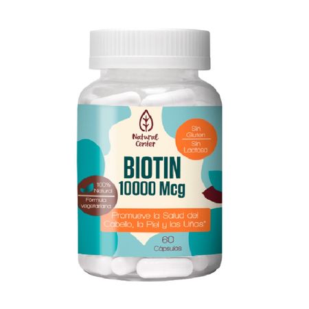 Biotina  Natural Center x 60 cápsulas, 10000 mcg