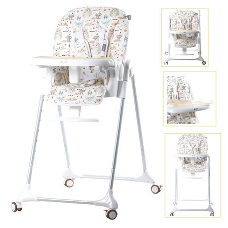 Silla de Comer Ebaby Harriet Beige con Llantas de Freno