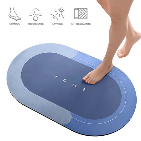 Alfombra Antideslizante para Piso Tapete de Baño N36 Azul