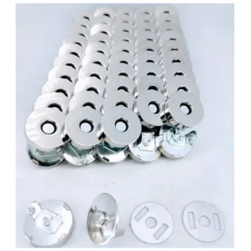 Botones magnéticos para coser, 19 mm, plata