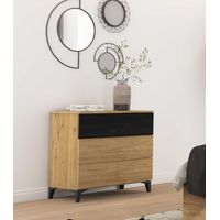 Cómoda nórdica 3 cajones Beatriz color Duna/Negro TU MESITA