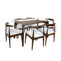 Juego de Comedor Alto Hogar 6 Sillas Naehla Crema