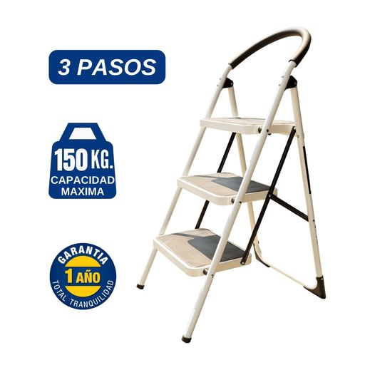 Escalera plegable para uso doméstico, Con 2 o 3 peldaños, Fabricada en  acero