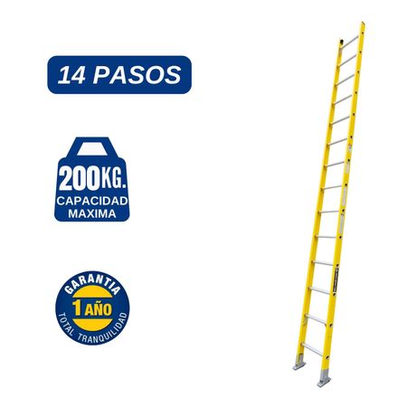 Escalera Fibra de Vidrio Arrimo 14 Pasos Cap. Carga Max: 200 Kg Bronco American