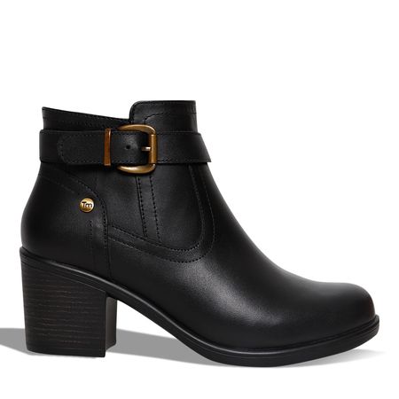 Botines para Mujer TOP MODEL TBK-011 CUERO CRUST Negro Talla 36