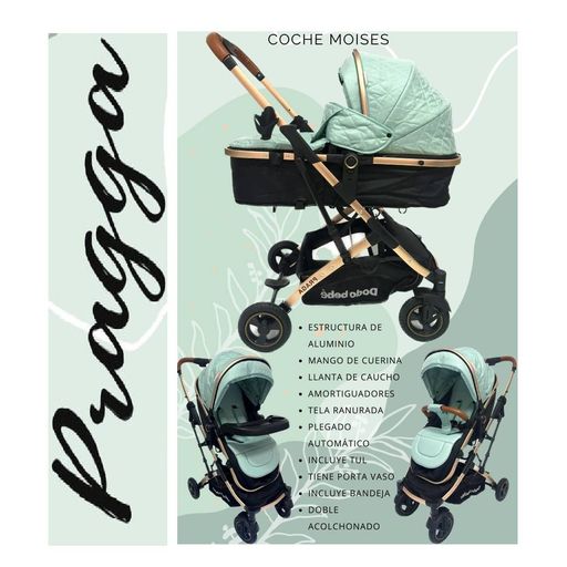 COCHE CUNA MOISES PARA BEBES - AZUL GENERICO