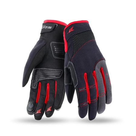 Guantes Seventy Sd-C48 Verano Urban Hombre Negro Rojo Xl